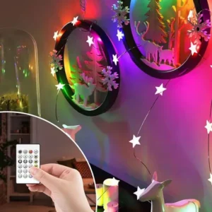 Розумна смарт гірлянда зірочки 2м LED RGB з Bluetooth керуванням від USB (з пультом)